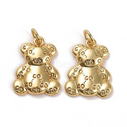 Brass Pendants, Lead Free & Cadmium Free, Bear, Real 18K Gold Plated, 18.5x14.5x3mm, Hole: 3mm(X-KK-K258-16G-RS)