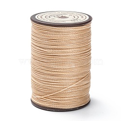Round Waxed Polyester Thread String, Micro Macrame Cord, Twisted Cord, for Leather Sewing Stitching, Moccasin, 0.55mm, about 131.23 yards(120m)/roll(YC-D004-02C-005)
