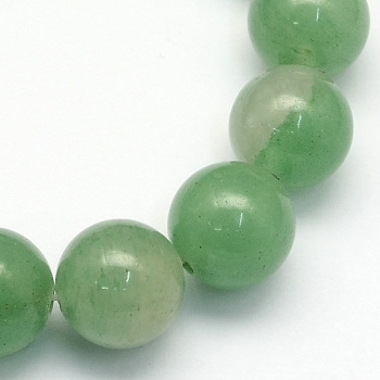 Natural Green Aventurine Round Beads Strands, 10.5mm, Hole: 1.2mm, about 36pcs/strand, 15.7 inch