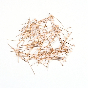 Brass Ball Head Pins, Light Gold, 25mm, Pin: 0.5mm, about 1000~1020Pcs/Bag