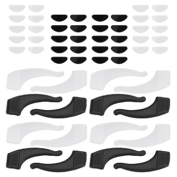 Gorgecraft Silicone Eyeglasses Ear Grip, with Silicone D-shaped Eyeglass Nose Pads, for Glasses Accessories, Mixed Color, 37x18x3.9mm, Hole: 6x2.5mm, 8pairs