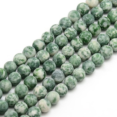 8mm Round GreenSpot Stone Beads