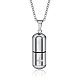 316L Stainless Steel Pill with Cross Urn Ashes Pendant Necklace with Cable Chains(BOTT-PW0001-010P)-1
