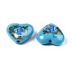 Flower Printed Opaque Acrylic Heart Beads(SACR-S305-28-O02)-3