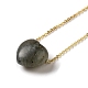 Natural Labradorite Heart Pendant Necklace with Golden Alloy Cable Chains(NJEW-G116-01G)-1
