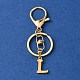 304 Stainless Steel Initial Letter Charm Keychains(KEYC-YW00005-12)-1