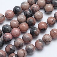 Natural Gemstone Beads Strands, Dyed, Imitation Rhodonite, Round, 8mm, Hole: 1mm, about 48pcs/strand, 14.9 inch(X-G-K274-01-8mm)