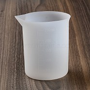 Silicone Epoxy Resin Mixing Measuring Cups, For UV Resin, Epoxy Resin Jewelry Making, Column, White, 87x71x93mm, Inner Diameter: 68x77mm, Capacity: 250ml(8.45fl. oz)(DIY-G091-07D)