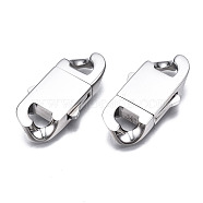 304 Stainless Steel Clasps, Oval, Stainless Steel Color, 32.5x17x5.5mm, Hole: 4.5x6mm(STAS-T052-40P)
