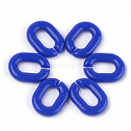 Acrylic Linking Rings, Quick Link Connectors, For Jewelry Chains Making, Oval, Blue, 19x14x4.5mm, Hole: 11x5.5mm, about 680pcs/500g(OACR-S029-54B-12)