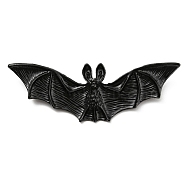 Halloween Alloy Connector Charms, Bat Links, Electrophoresis Black, 26x76x7mm, Hole: 6x3mm(PALLOY-D020-17EB)