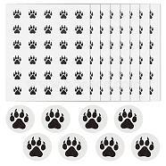 Customized Round Dot PVC Decorative Stickers, Waterproof Self-Adhesive Decals for Daily Plan, DIY Scrapbooking, Paw Print, 100x85mm, Sticker: 12.5x12.5mm(DIY-WH0423-009)