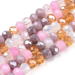 Glass Beads Strands, Faceted, Rondelle, Rosy Brown, 3x2.5mm, Hole: 0.6mm, about 153~158pcs/strand, 14.96 inch~15.28 inch(38~38.8cm)(EGLA-A034-M2mm-01)