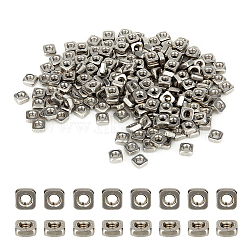 220Pcs 304 Stainless Steel Nuts, Square M3 Nut, Stainless Steel Color, 5.4x5.4x2.3mm, Hole: 2.5mm(FIND-FH0005-62)