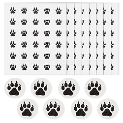 Customized Round Dot PVC Decorative Stickers, Waterproof Self-Adhesive Decals for Daily Plan, DIY Scrapbooking, Paw Print, 100x85mm, Sticker: 12.5x12.5mm(DIY-WH0423-009)