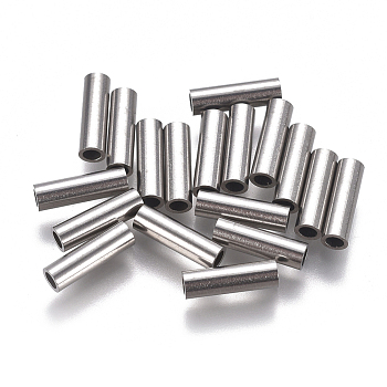 304 Stainless Steel Tube Beads, Stainless Steel Color, 10x3mm, Hole: 2mm