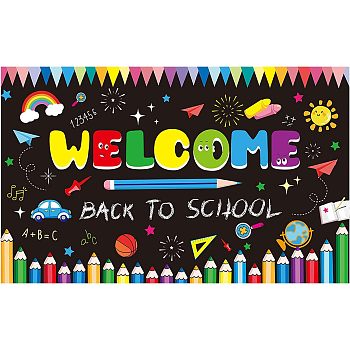 Polyester Hanging Banners Children Birthday, Birthday Party Idea Sign Supplies, WELCOME BACK TO SCHOOL, Colorful, 180x110cm