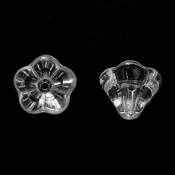 Transparent Czech Glass Beads, Flower, Clear, 10x8mm, Hole: 2mm, about 120pcs/bag