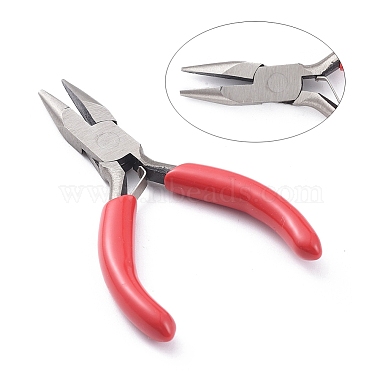 Red Carbon Steel Flat Nose Pliers