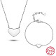 Rhodium Plated 925 Sterling Silver Heart Jewelry Set(LE7132-1)-1