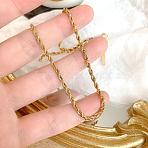Stainless Steel Rope Chain Anklets for Women, Real 18K Gold Plated, 8.27 inch(21cm)(WG18C2B-71)