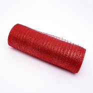 Polypropylene Fabric, Tulle Roll Spool Fabric, for Winter Christmas Wreath Decoration, Dark Red, 25.5x0.05cm, about 10yards/roll(X-AJEW-WH0019-66A)