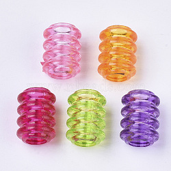 Transparent Acrylic European Beads, Dyed, Large Hole Beads, Tube, Mixed Color, 15x11mm, Hole: 6mm, about 600pcs/500g(TACR-T015-031)