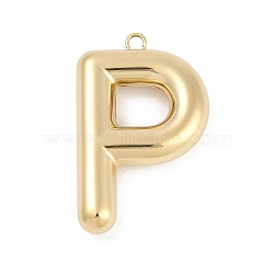 304 Stainless Steel Pendants, Ion Plating(IP), Letter Charm, Letter P, 38x24x7mm, hole: 2.3mm(STAS-I325-146G-P)