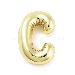 Rack Plating Brass Pendants, Long-Lasting Plated, Real 18K Gold Plated, Letter C, 21x14x5.5mm, hole: 4x2.5mm(KK-C055-01C-G)