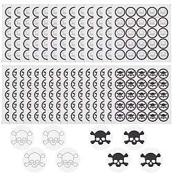 26 Sheets 2 Styles PVC Plastic Waterproof Stickers, Dot Round Self-adhesive Decals, for Helmet, Laptop, Cup, Suitcase Decor, Skull Pattern, 195x195mm, 25pcs/sheet, 13 sheets/style(DIY-OC0004-24A)