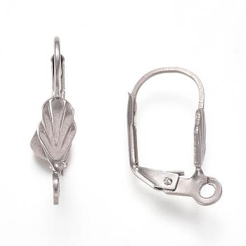 Stainless Steel Leverback Earring Findings, with Loop, 18.5x10mm, Pin: 0.7mm, Hole: 2mm