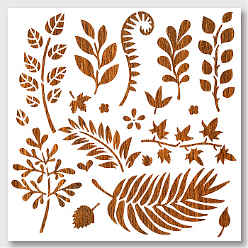 PET Hollow Out Drawing Painting Stencils, for DIY Scrapbook, Photo Album, Leaf Pattern, 300x300mm