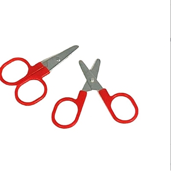 Mini Stainless Steel Scissor, Small Craft Scissor for Kids, with Plastic Handle, Red, 5.8x3.7x0.35cm
