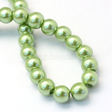 Baking Painted Pearlized Glass Pearl Round Bead Strands(HY-Q330-8mm-26)-4