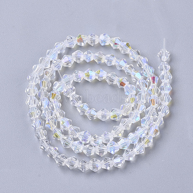 Chapelets de perles en verre galvanoplastique(X-EGLA-Q118-4mm-C17)-2