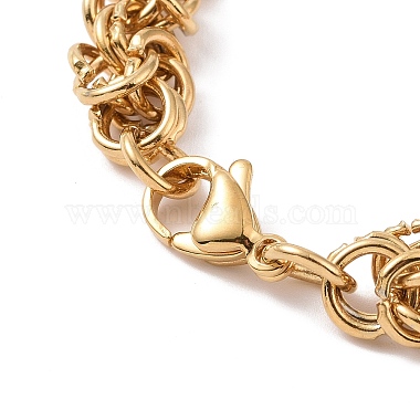 201 bracelets en chaîne à maillons avec anneaux en acier inoxydable pour hommes(BJEW-R313-04G)-3