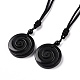 Adjustable Natural Mixed Gemstone Vortex Pendant Necklace with Nylon Cord for Women(NJEW-L171-05)-2