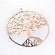 Filigree Tree of Life Brass Pendants(KK-M171-01RG)-1