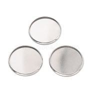 316 Surgical Stainless Steel Cabochon Tray Settings, Plain Edge Bezel Cups, Flat Round, Stainless Steel Color, 27.5x1.5mm(STAS-I187-06B-P)
