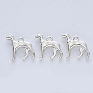 Tibetan Style Alloy Pendants, Cadmium Free & Lead Free, Dog, Antique Silver, 19x21x4mm, Hole: 2mm(X-TIBE-R316-013AS-RS)