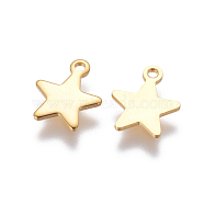 304 Stainless Steel Charms, Star, Golden, 11.5x9.5x1mm, Hole: 1.4mm(X-STAS-G190-27G-A)