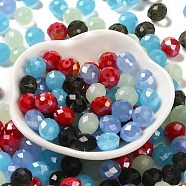 Glass Beads, Faceted, Rondelle, Light Steel Blue, 10x8mm, Hole: 1mm, about 560pcs/500g(EGLA-A034-LM10mm-49)