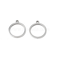 304 Stainless Steel Charms, Ring, Stainless Steel Color, 12.5x11x1mm, Hole: 1.4mm(STAS-N095-107)