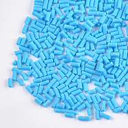 Handmade Polymer Clay Sprinkle Beads, Fake Food Craft, No Hole, Column, Deep Sky Blue,2~6x1.5mm(X-CLAY-T015-22A)