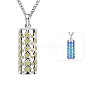 Zinc Alloy Hollow Column with Star Luminous Noctilucent Necklaces, with Cable Chains, Lavender, Silver Color Plated, 19.6 inches(NJEW-BB03199-C)