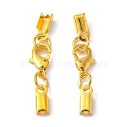 Rack Plating Alloy Lobster Claw Clasps with Clip Ends, Chain Extender, Nice for Jewelry Making, Golden, 33x4~5mm(PALLOY-P001-03G)