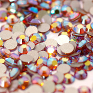 Glass Flat Back Rhinestone, Grade A, Back Plated, Faceted, AB Color, Half Round, Topaz, 3~3.2mm, about 1440pcs/bag(RGLA-C002-SS12-203AB)
