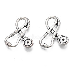 Tibetan Style Alloy Connector Rhinestone Settings, Cadmium Free & Lead Free, Stethoscope, Antique Silver, Fit for 1.4mm Rhinestone, 18x22.5x3.5mm, Hole: 6x8~4x6mm, about 550pcs/1000g(TIBEP-N008-170)