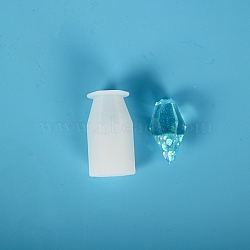 Pendulum Crystal Silicone Molds, Quartz Crystals Pendants Molds, For UV Resin, Epoxy Resin Jewelry Making, White, 2x1.9x4.1cm, Inner Diameter: 0.9x1cm(DIY-P010-17)