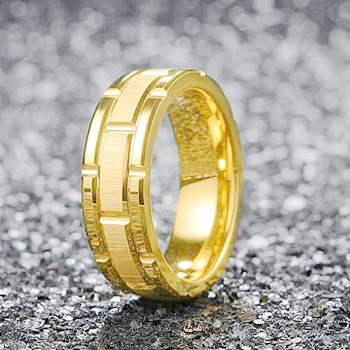 201 Stainless Steel Finger Rings for Unisex, Golden, US Size 9(18.9mm)